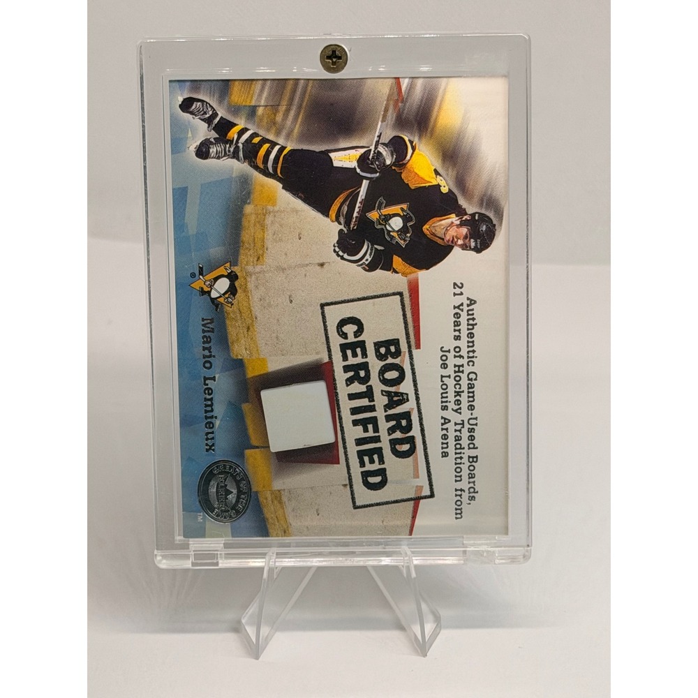2001 Fleer Greats Game Mario Lemieux Board Certified Joe Louis Arena Relic - Picture 1 of 5